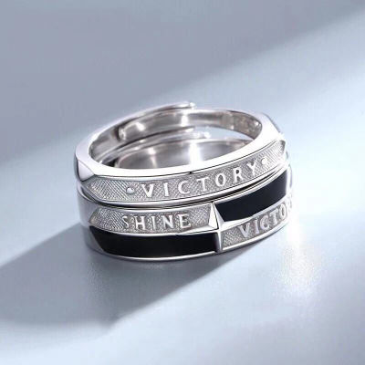 [COD] แหวนเดี่ยวผู้ชายดาวเย็น ins แหวนเปิดสำหรับผู้ชายและผู้หญิงเทรนด์แฟชั่นแหวนคู่อีพ็อกซี่สด Christmas Gift