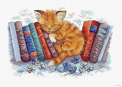 【CC】 M.P.Studio  M239 cats books 32-25  EmbroideryDIY 14CT Unprinted stitch kits Set Cross-Stitching