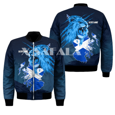 Jesus Christian LionScotland Lion 3D Bomber Jackets Zipper Flight Jacket Casual Thick Coat Unisex Harajuku Women Streetwear-1