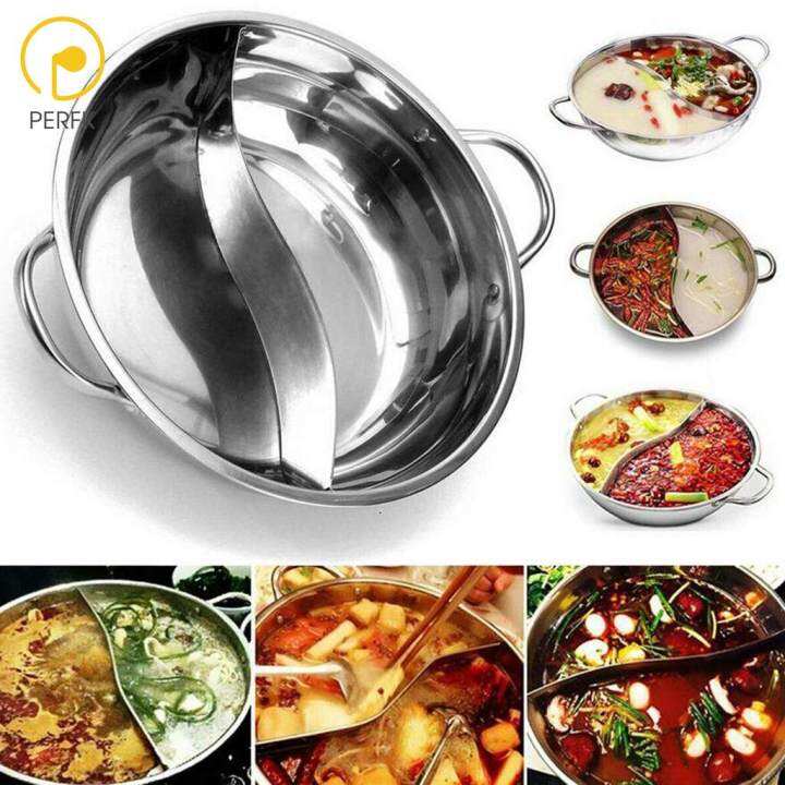 1pc Multifunctional Stainless Steel Chinese Hot Pot With Dual