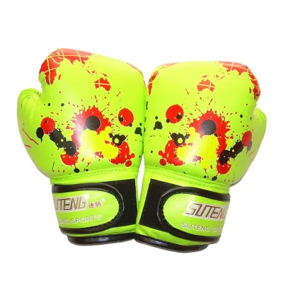 1pair PU Leather Workout Boys Girls Professional Fight Mitts Kids Children Kickboxing Boxing Gloves Training Sparring Ergonomic