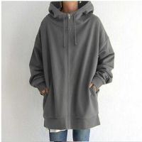 2023 Autumn Womens Hoodie Black Long Sleeve Lace Up Zippers Pockets Plush Hoodies Female Winter Trendy Casual Ladies Clothes