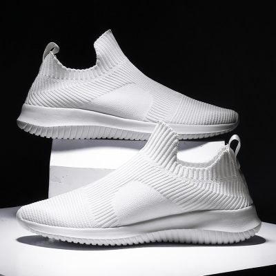 Susugrace Super Light White Athletic Shoes for Men Fashion Hard-wearing Slip-on Male Footwear Breathable Casual Men Sneakers New
