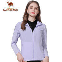 Camel Crown เสื้อแจ็กเก็ตกันลม,เสื้อกันลมน้ำหนักเบาสำหรับผู้หญิงใส่กลางแจ้ง