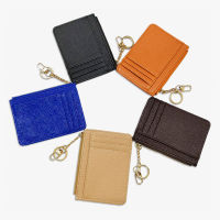 New Arrival Korean Style Creative Zipper Coin Purse Mens And Womens Fashion Color Contrast Card Holder Multi-Card Key Adhesive Hook Wallet