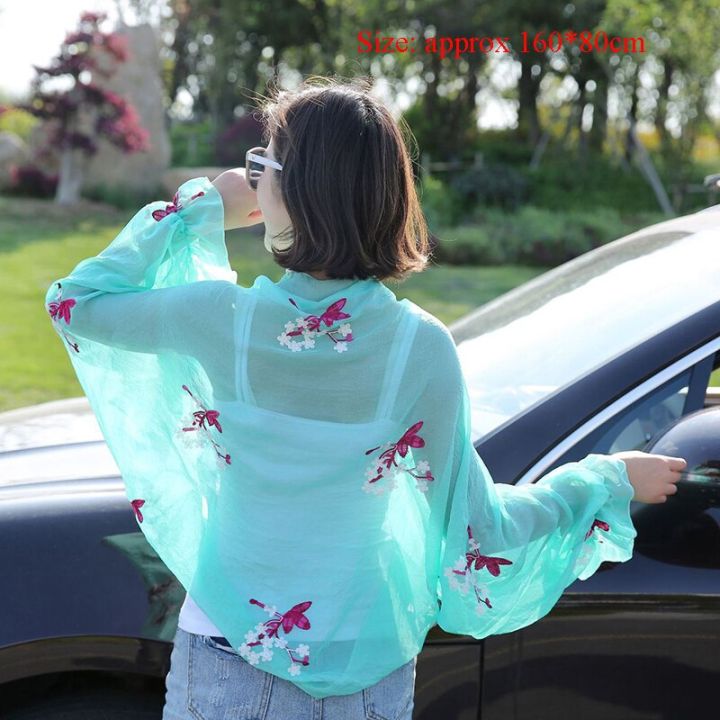 fashion-floral-printed-women-shawls-female-ruffles-long-sleeve-poncho-outdoor-driving-sunscreen-shawls-breathable-chiffon-scarf-sleeves