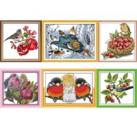 【CC】 sunday Birds Kits 11CT Printed Fabric 14CT Canvas DMC Counted Cross-stitch nkf Embroidery Needlework