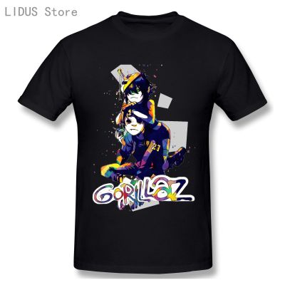 Gorillaz เสื้อคอตตอนสำหรับผู้ชาย,เสื้อคอตตอนพิมพ์ลายศิลปะ4เสื้อยืดหลวม5XL 4XL ขนาดใหญ่พิเศษของขวัญที่ดีที่สุด6XL