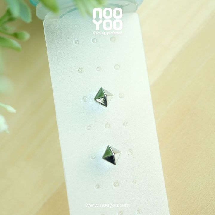 nooyoo-ต่างหูสำหรับผิวแพ้ง่าย-pyramid-surgical-steel