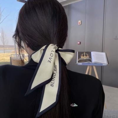 【CC】ஐ♛●  Fashion Silk Scarf for Hair Narrow Tie Accessories Bows Hairbands