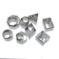 2-4cm 24pcsLot Stainless Steel Geometry Round Square Clay Cutter Designer DIY Ceramic Pottery Polymer Clay Craft Cutting Mold