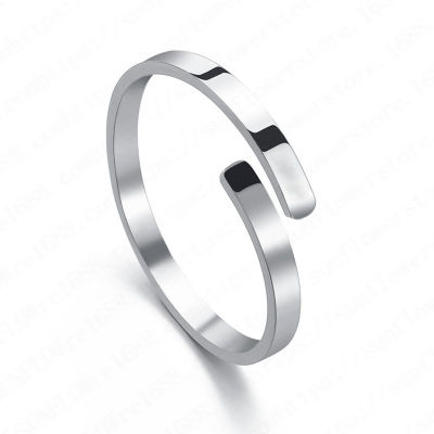 [COD] อีคอมเมิร์ซขายเครื่องประดับเหล็กไทเทเนียม บุคลิกภาพ สลักแหวนเปิดแบบปรับได้สำหรับผู้หญิงแหวนเรียบหรู