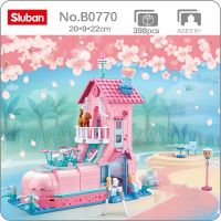 Sluban B0770 Pink Dream Wedding Shoe House Engagement Party Friends Union 3D Mini Blocks Bricks Building Toy for Children no Box