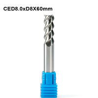 3Pcs AAA เกรด3F สามขลุ่ยใบมีด HRC55อลูมิเนียม Cu ทองแดง End Mill เครื่องตัด CNC Router Bits SHK 8มม. X 20มม. X 60มม.