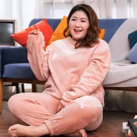 6XL Plus Size Flannal Warm Pajamas Set Ladies Pyjamas Woman Nightgown Winter Home Clothes Loungwear Homewear pajama