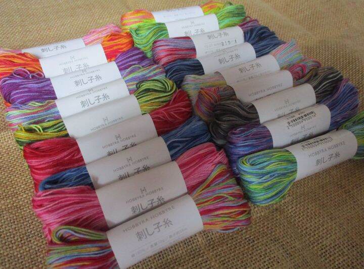 Japanese SASHIKO Embroidery Thread 18 Colors 56m Mix bokashi Hobbyra