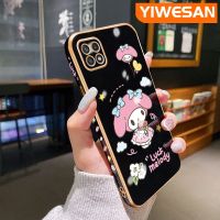 YIWESAN เคสปลอกสำหรับ Samsung Galaxy A22 5G เคส M22 A22ลายการ์ตูนน่ารักเมโลดี้ดีไซน์ใหม่แฟชั่นสุดหรูเคสโทรศัพท์ชุบคลุมทั้งหมดป้องกันเลนส์กล้องเคสเคสซิลิโคนกันกระแทกนิ่ม