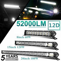 High Power 12D 8" 15" 20" Led Light Bar 60W 120W 180W Led Work Lights Spot Flood Combo Beam for Truck Tra.ctor SUV A Offroad