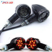 LY【ready stock】2pcs Motorcycle Retro Style 2 Colors LED Turn Signal lights Indicators Lamp Universal Application【cod】