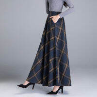 SONDR Women Skirt High Waist Casual Plaid Skirt Large Size Fashion Long Skirt Ladies Streetwear Spring and Autumn