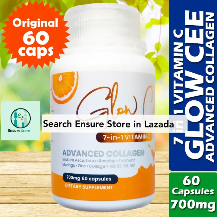 2 BOTTLES (60 CAPS X 2 ) GLOW CEE Collagen for HAIR, SKIN AND NAILS