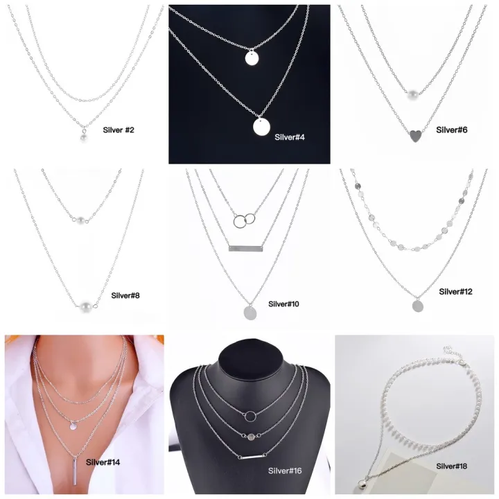 layer layers korean fashion necklace korean jewelry fashion silver