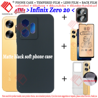 4 In 1เคสโทรศัพท์ Infinix ศูนย์20กระจกเทมเปอร์ Infinix ศูนย์20อุปกรณ์ป้องกันหน้าจอเลนส์กล้องถ่ายรูป InfinixZero 20อุปกรณ์ป้องกันหน้าจอคลุมทั้งหมดเคลือบกระจกความเป็นส่วนตัว Infinix ฟิล์มหลังคาร์บอนไฟเบอร์ Zero20