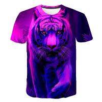 （Can Customizable）[Spot goods] Fashion Trend 3D printing Tiger Men T-Shirt Casual O-Neck Summer Selling Short Sleeve Oversized T-Shirt Comfortable StreetTops（Adult and Childrens Sizes）