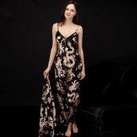 【jw】❣  New 2020 V-neck Faux Silk Sleepwear Nightgowns Plus-size Floral Printed Female Pajama Three Pieces Set