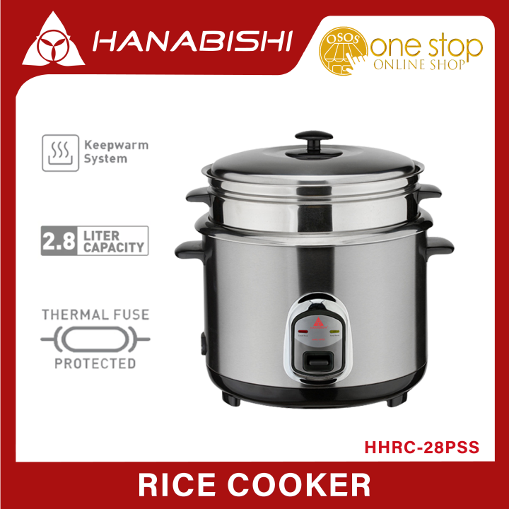 Hanabishi Original Rice Cooker 2.8L serves 15cups Stainless Steel w
