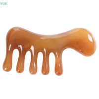 ?【Lowest price】YUE NATURAL OX Horn Gua Sha เครื่องมือขูดจุดนวดร่างกายเต็มรูปแบบหวีฟันกว้าง