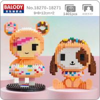 Balody Sweet Doughnut Candy Girl Dog Animal Collar Swim Ring Model Mini Diamond Blocks Bricks Building Toy for Children no Box