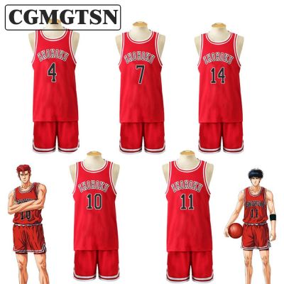 CGMGTSN Anime Sakuragi Hanamichi Cosplay Slam Dunk Jersey Shohoku School Basketball Team Sportswear Kaede Rukawa Cosplay Costume