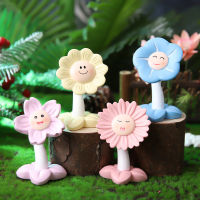 Creative Cute Sun Flower Car Shaking Head Ornament Little Doll Baking Cake Decorations Office Table-Top Decoration