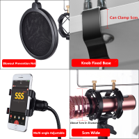 [READY STOCK]Professional Phone Microphone Mount Stand cket Supporter Holder Kit 360 Degree Angle Adjustment（Microphone Are Not Included）