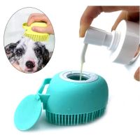 Pet Dog Cat Grooming Brush Bath Brush Massage Brush Cleanning With Soap And Shampoo Silicone Glove Dogs Cats Paw Clean Bath Tool