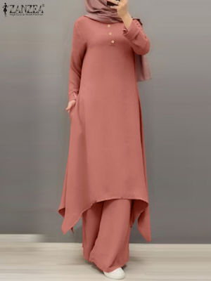 Abayas สำหรับผู้หญิงกางเกงลำลองชุด zanzea มุสลิมเสื้อสูทตุรกี abaya แฟชั่นฮิญาบสูทเสื้อแขนยาว isamic เสื้อผ้า