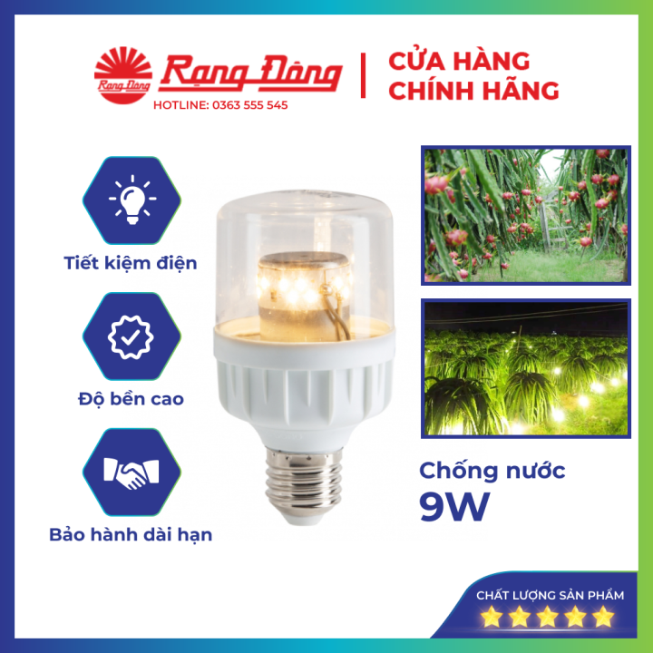 Đèn LED trồng cây thanh long 9W Chính hãng Rạng Đông, Model LED.TL-T60 ...