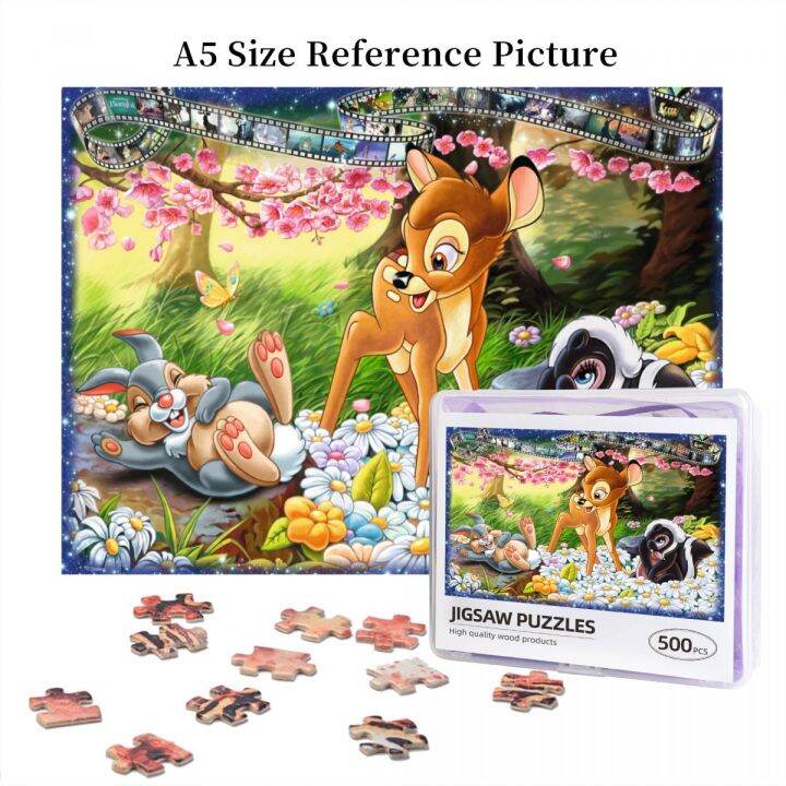 disney-collectors-editon-bambi-wooden-jigsaw-puzzle-500-pieces-educational-toy-painting-art-decor-decompression-toys-500pcs