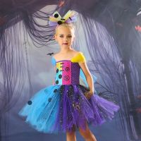 Nightmare Before Christmas Sally เครื่องแต่งกาย Tutu ชุดแถบคาดศีรษะคริสต์มาสชุดแฟนซี UP Deluxe เครื่องแต่งกายเด็กชุดปาร์ตี้