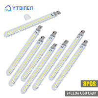 8pcs 24LEDs USB Portable Strip Light Book Lamp 5730 Led Night Lights Room Emergency Lighting Suitable for Computer