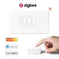 Tuya ZigBee 3.0ไร้สาย US 3 Gang รีโมทคอนลสวิทช์ใช้งานร่วมกับ Smart Life Home Assistant Zigbee2MQTT DIY