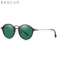 2021BARCUR Luxury Retro Aluminum Magnesium Vintage Sunglasses For Men Polarized Round Sun Glasses Women Eyewear Oculos De Sol