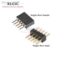 10Pcs 1.27mm Single Row Male Female Plug Socket 1.27 Strip pinheader 2P-50 Pin Breakaway PCB Board Pin Header Connector