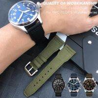 Original high quality☇ 20 มม. 21 มม. 22 มม. ผ้าไนลอนของแท้นาฬิกาหนัง Fit สำหรับ IWC นาฬิกา Spitfire Pilot Mark 18 TOP GUN สายหัวเข็มขัด