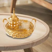 Loviver Arab Censer ชุดธูปเครื่องเขียนอาหรับ,วางกลางโต๊ะพร้อมกระถางถาดกระจกเครื่องประดับแท่นจุดเครื่องหอมรูปกรวยสำหรับโต๊ะสำนักงานทำสมาธิ