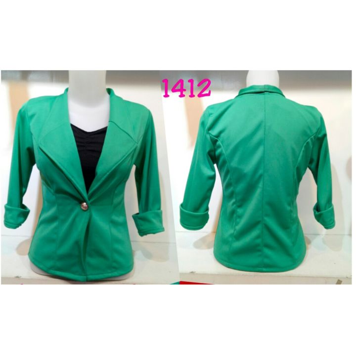 Atasan Blazer Wanitablazer Kantoranrompi Blazer Scuba Polosblazer Remaja Abg Dewasa Lazada 