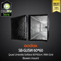 Godox Softbox SB-GUSW 60*60 cm. With Grid - [ Bowen Mount ]  Quad  Umbrella  Softbox  วิดีโอรีวิว , Live, ถ่ายรูปติบัตร