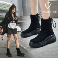 Chanafee รองเท้าสำหรับผู้หญิงสไตล์เกาหลีขายแฟชั่นรองเท้าหนังต่ำตัดยางขนาดบวกรองเท้าสำหรับผู้หญิงรองเท้ามาร์ตินส้นแพลตฟอร์มรองเท้าขี่ลิ่มรองเท้าแตะสำหรับผู้หญิง CA103106