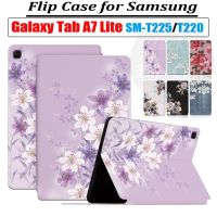 Fashion Bunga Case Untuk Samsung Galaxy Tab A7 Lite 8.7 T220 T225 Kualitas Tinggi Sweat-proof PU Leather Stand Flip Cover A7Lite SM-T225 SM-T220 SM-T225N 5201945◑✺